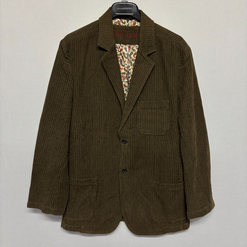 Robert Graham Men Corduroy Blazer Jacket Size XL X-Large Olive D132 -6